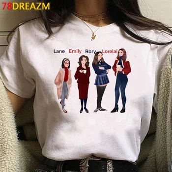 Gilmore Girls drabužiai, marškinėliai moterims spausdinti derliaus pora drabužių vasaros top marškinėliai grafinis tees moterims
