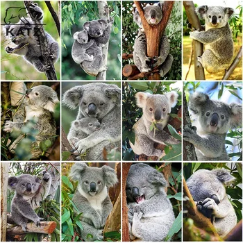 Diamond Tapybos Koala Atogrąžų Gyvūnų Siuvinėjimo Kryžiaus 