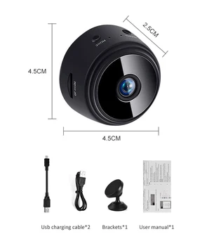 720P Full-HD Mažų Wifi Kamera A9 Mini Wifi IP Mini Kamera, infraraudonųjų SPINDULIŲ Naktinio Matymo Mikro Kamera Judesio Aptikimo Kameros Palaikymo TF Kortelė