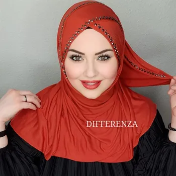 Hijab Wrap Turbaną variklio Dangtis, Skaros ir Apsiaustas Hijab Femme Musulman Islamo Turkijos, Indijos, Afrikos Išsiuvinėti وشاح عمامة