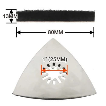 1PC 80mm Nerūdijančio Plieno Trikampis yra Smėlio Lovelio Formos Greito Atleidimo Poliravimo Šlifavimo Padas Vibracinis Pjūklas Peilis Multi Šlifuoklis