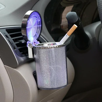 Automobilio Peleninę Su LED Šviesos Cigarečių, Cigarų Peleninės Bako Dujų baliono Rūkymas Cigrette Accessries Dovanos Dalykėlių Draugais