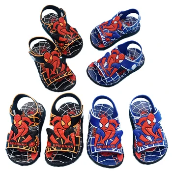 Vaikiški Sandalai Animacinių filmų Spiderman Berniukų Sandalai Laisvalaikio neleidžiančioms slysti Gumos Vaikų Sandalai Vaikus Paplūdimio Bateliai Kūdikių Bateliai