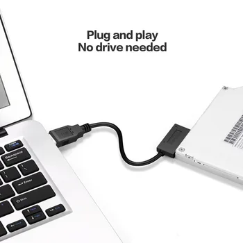 USB 3.0 prie Sata 7+6 13 Pin Adapteris Keitiklis, Laidas, Nešiojamąjį CD/DVD ROM Slimline Ratai Greitas Duomenų Perdavimo Laidas
