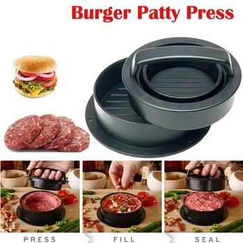 3-in-1 Įdaryti Mėsainiai Paspauskite Hamburger Patty Maker slankmačiai ne klijuoti Įrankiai, KIRVIAI