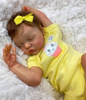 Bebes 46 cm audinio kūno modeliavimo kūdikių atgimimo lėlės mažas geltonas kietas vaikų festivalis dovana vaikų augimo partneris