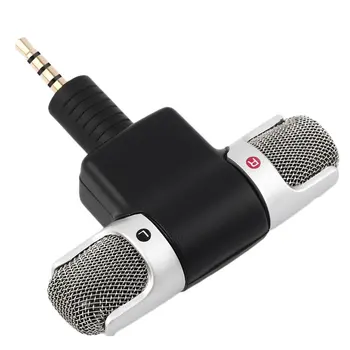 Aukštos kokybės 3,5 mm Lizdas Nešiojama Mini Mic Skaitmeninis Stereofoninis Mikrofonas įrašymo Mobiliojo Telefono Dainuoti Karaoke Daina