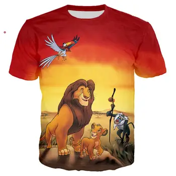 Naujas mados animacinis liūtas karalius Simba t-shirt 3d spausdinimo unisex atsitiktinis gatvės drabužių hip-hop drabužius Harajuku