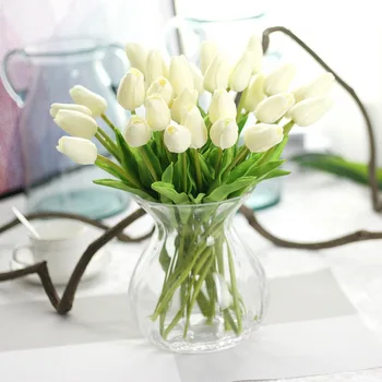 Tulpių Dirbtinių Gėlių Nekilnojamojo Touch Dirbtinių Puokščių Netikrą Gėlių, Vestuvių Dekoravimas 10VNT/Daug