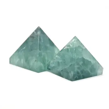 MOKAGY Natūrali Žalioji Fluorito Akmens Kristalų Kvarco Piramidės 45mm-50mm 1pc