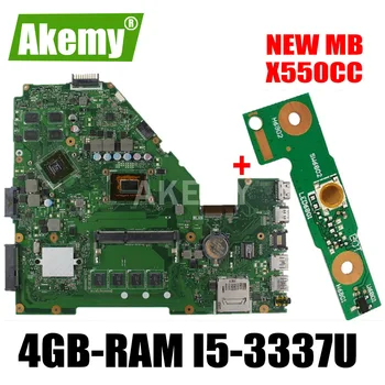Akemy X550CC Nešiojamojo kompiuterio motininė plokštė, skirta ASUS X550CC A550C X550CL R510C originalus mainboard 4GB-RAM I5-3337U GT720M
