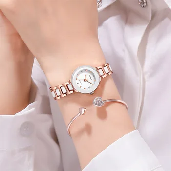 Paprasta Elegantiška Moteris Mados Laikrodžiai Diamond Prabangus Nerūdijančio Plieno Ponios Kvarciniai Laikrodžių Savybės Juodos ir baltos Dial Moteris