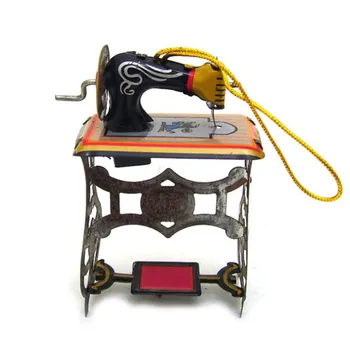Klasikinių Senovinių Clockwork Siuvimo mašina Fotografija, Vaikai, Vaikų, Suaugusiųjų Kolekcines, Alavo Žaislai