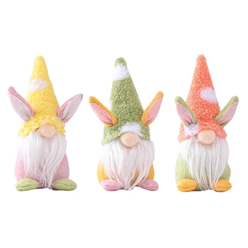 Easter Bunny Gnome Triušis Lėlės Beveidis Lėlės, Pliušiniai Nykštukas Namų Šaliai Dekoro Pliušiniai Žaislai, Vaikų Lėlių Namų Puošybai