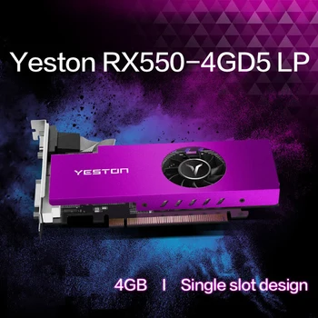 Yeston Radeon RX 550 GPU 4GB GDDR5 128bit HD kompiuterių namų žaidimų darbalaukio grafikos plokštė palaiko 60Hz išvestis 4K skiriamoji geba