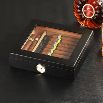 Raudonojo Kedro Mediena, Cigarų Kelionės Humidoras Lange Nešiojamų Cigarų Atveju W/ Drėkintuvas Drėgmėmačiu Cigarų Humidoras Sigaren Dėžutė Cigarams