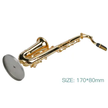 Mini Saksofonas Muzikos Instrumentai Goldplated Amatų Miniatiūriniai Saksofonas Modelio Su Metaliniu Stovu Namų Apdailos Naujas