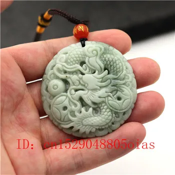 Gamtos Balta Žalia Kinijos Jade Dragon Pakabukas Karoliai Mados Žavesio Papuošalų, Aksesuarų, Išraižytas Amuletas Dovanas Moterims Vyrai