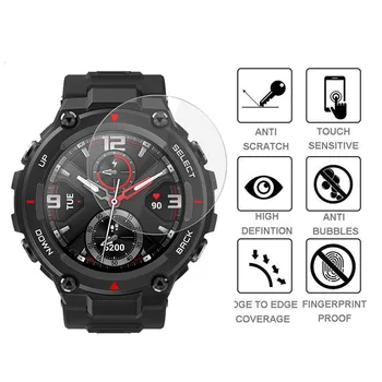 3PCS Sprogimų Smart Watch band Reikmenys Huami Amazfit-T-Rex Grūdintas Stiklas screen protector apsauginė