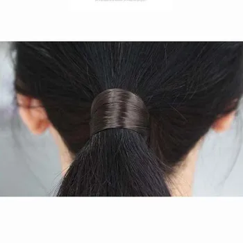Kūrybos Moterų Juodos Rudos Spalvos Perukas Elastinės Juostos Hairband Temperamentas Lady Plaukų Modeliavimo Guma Stygos Scrunchie Plaukų Aksesuaras