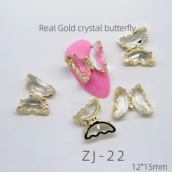 2vnt Spalvų Blizga Crystal Butterfly 3D Nagų Dailė Papuošalai Aurora AB Cirkonio Papuošalai Papuošalai Blizgučiai Nagai Priedai
