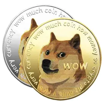 Gražus Ne valiutos Monetas, Auksą, Padengtą Dogecoin Progines Monetas Mielas Šuo Modelis Šuo Suvenyrų Kolekcija Amatų Dovanos