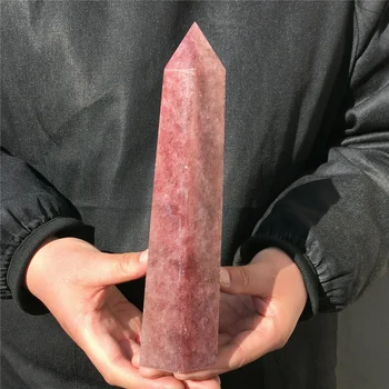 Lbnatural hematitas braškių kristalų Obeliskas vyno raudona crystal piramidės