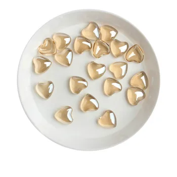 20pcs/daug Japonų stiklo persikas širdies nagų dekoravimo, plokščio deimanto manikiūro reikmenys, 8mm širdies formos kalnų krištolas ornamentu