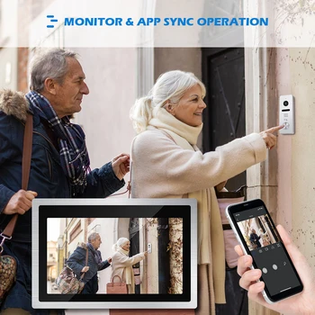 WiFi Video Domofonas Namų 10 Colių Monitorius, IP Belaidį durų skambutį Akutė su Kamera Pasikalbėjimo į Butą Gyvenamųjų