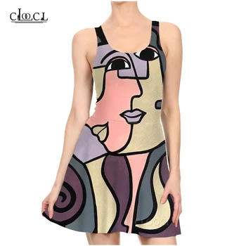 CLOOCL Geometrinis Menas Modelis Ponios 3D Spausdinimo Mados Harajuku Moterų Suknelė Logotipas Mergina Drabužių Rankovių 2021 Naujas Vasaros Suknelė