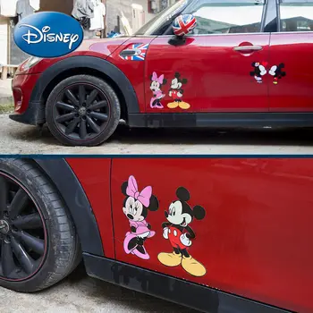 Disney Mickey Mouse Mickey Minnie Mėgėjams Mielas Nulio Lipdukas Šoninės Durys Barjeras Cartoon Automobilių Lipdukas Dekoratyvinis Lipdukas