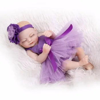 10 colių mini lėlės bebe atgimsta visą silikono vinilo reborn baby lėlės mergina naujagimių atgimimo lėlės dovana NPK LĖLĖS