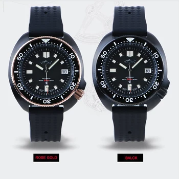 Heimdallr Automatinis Mechaninis laikrodis Vyrams, PVD Juoda Atveju Naras Laikrodžiai 200m Japonija NH35A Sapphire Kristalas Vyrų Laikrodis 2020 m.