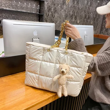 Negabaritinių Kosmoso Krepšys Moterims Nešti Maišą Žiemos Didelis Shopper Bags Elegantiškos Moters Prabangos Dizaineris Laisvalaikio Rankinės Didelės Talpos 2021 Naujas