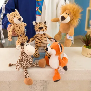 Nauja Vaikų 25cm Miško Gyvūnų Lėlės Pliušinis Žaislas Dramblys, Beždžionė, Tigras, Liūtas, Žirafa, Usūrinių Fox Lėlės Vaikų Dovanų