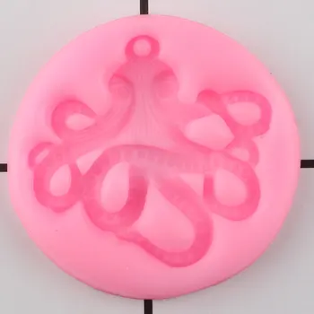 3D Aštuonkojai Silikono Formų Papuošalai Dervos Pelėsių Jūros Gyvūnų Cupcake Topper Minkštas Tortas Dekoravimo Priemonės, Saldainiai Molio Šokolado Liejimo formos